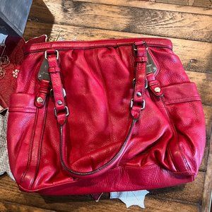 B. Makowsky Vintage Red Leather Bag